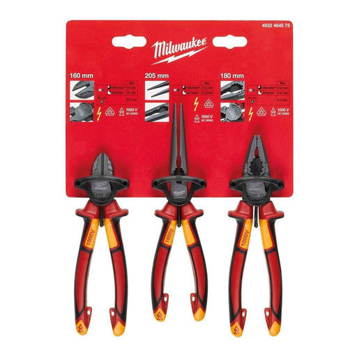 Milwaukee Vde 3Pcs Plier Set 4932464575 Milwaukee - Dynamic Drive