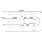 Apec Handbrake Cable Left Rear fits Audi A3 2003-2013 1.2 1.4 1.6 1.8 1.9 2.0