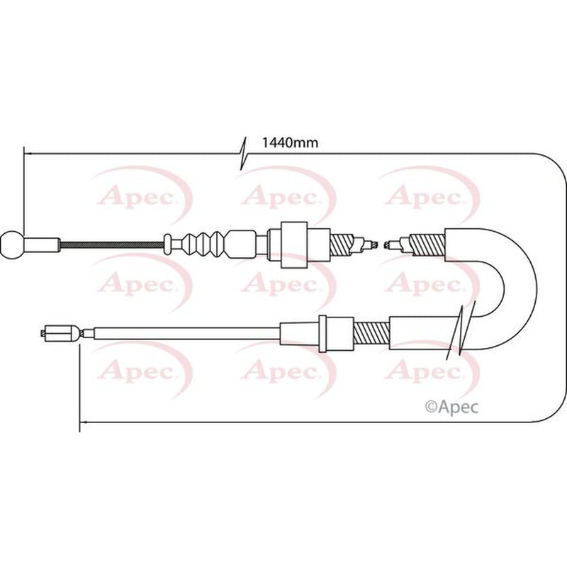 Apec Handbrake Cable Left Rear fits Audi A3 2003-2013 1.2 1.4 1.6 1.8 1.9 2.0