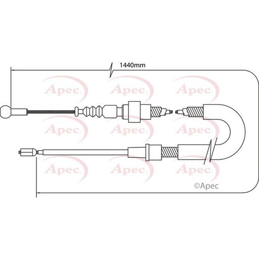 Apec Handbrake Cable Left Rear fits Audi A3 2003-2013 1.2 1.4 1.6 1.8 1.9 2.0