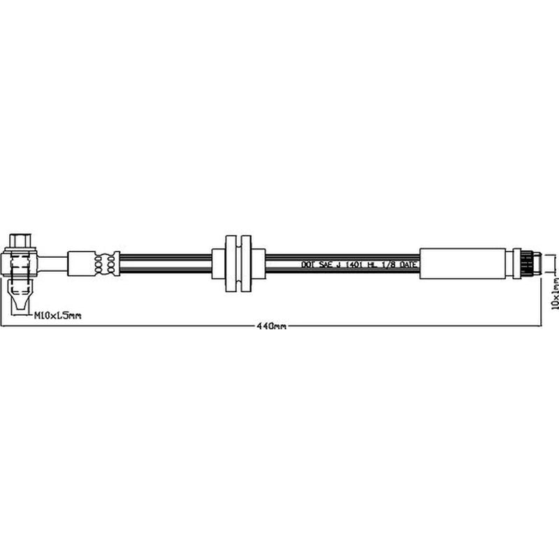 Juratek Brake Hydraulic Hose Line Rear Left fits Honda Jazz II 2002-2008