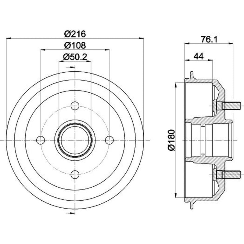 Mintex Brake Drum Assembly Rear fits Ford Courier Hatchback 1998-2002 1.4