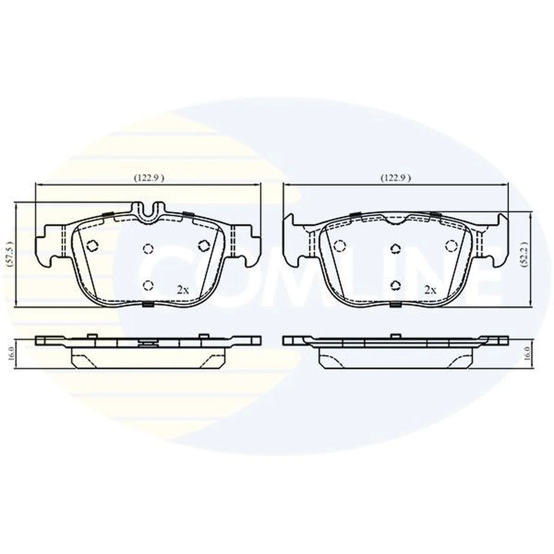 Comline 4 x Rear Brake Pad Set fits Audi A3 2019-2022