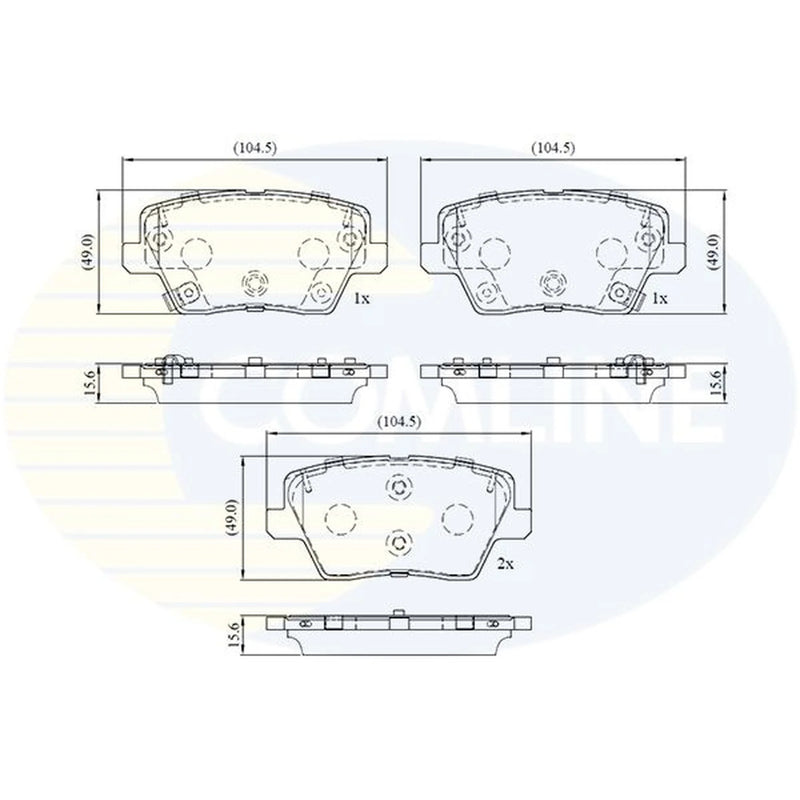 Comline Front & Rear Brake Discs & Pads fits Hyundai I30 2016-2020 1.4