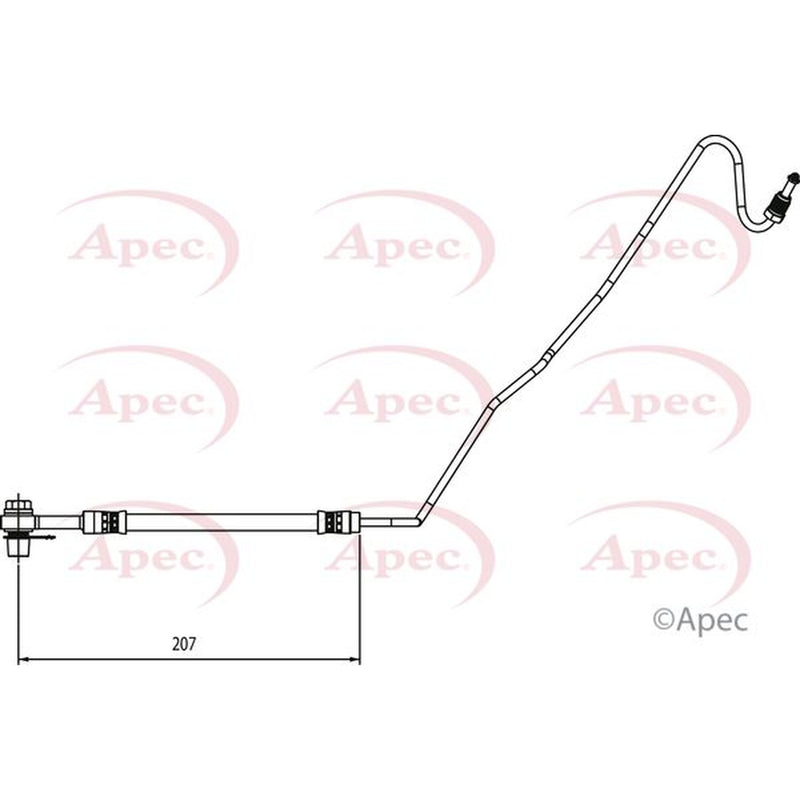 Apec Brake Hydraulic Hose Line Rear Right fits Audi A1 2010-2018 1.0 1.2 1.4 1.6