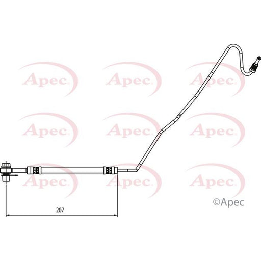 Apec Brake Hydraulic Hose Line Rear Right fits Audi A1 2010-2018 1.0 1.2 1.4 1.6