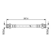 Bosch Brake Hydraulic Hose Line Rear Left fits Hyundai I10 I 2007-2013