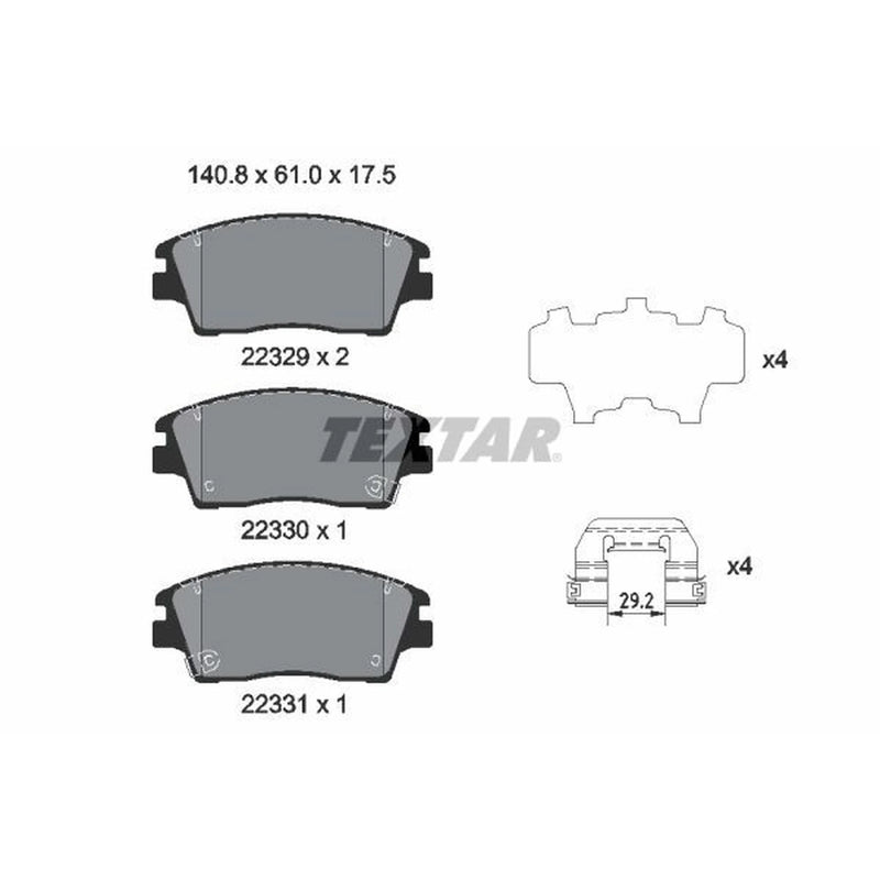 Textar Front Brake Pad Set 2232901