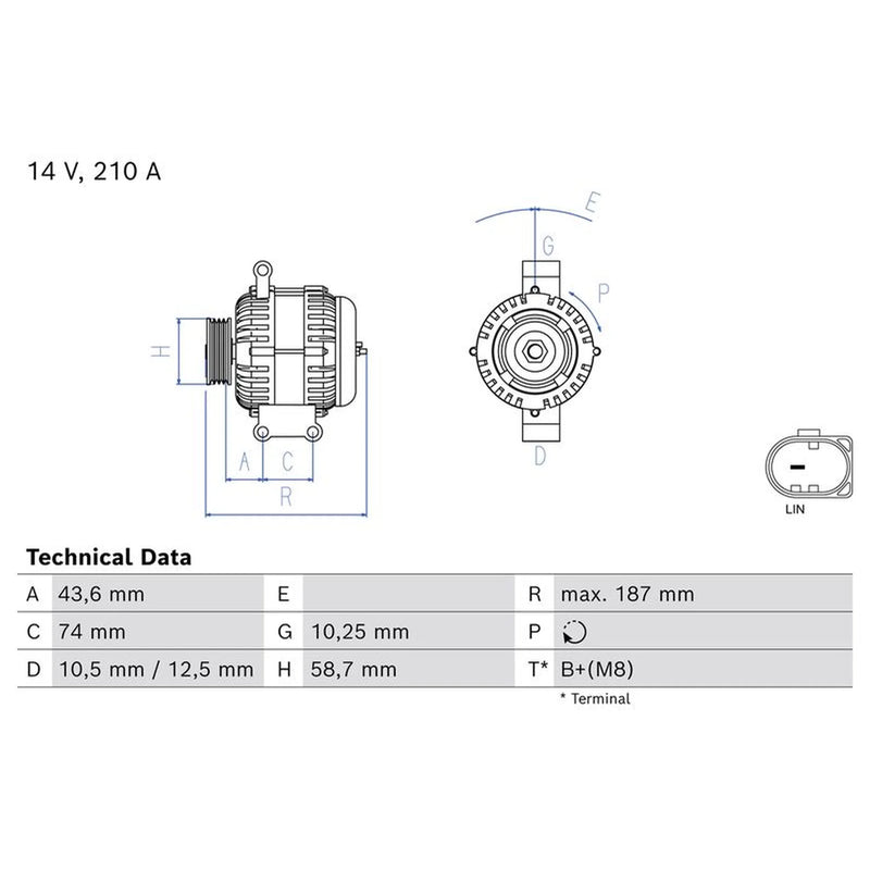 Bosch Car Alternator 12V 0 986 085 670