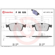 Brembo 4 x Front Brake Pad Set fits Volvo XC60 I 2013-2017