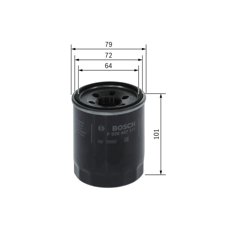 Bosch Engine Oil Filter fits Isuzu D-Max II Platform/Chassis 2012 on 2.5