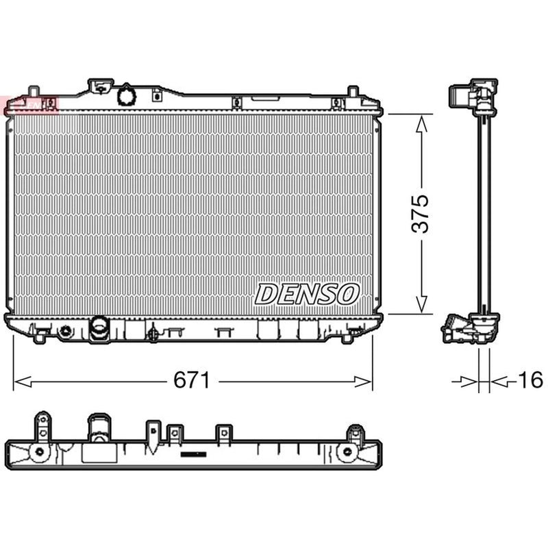 Denso Engine Radiator fits Honda Civic IX 2012-2016 1.8