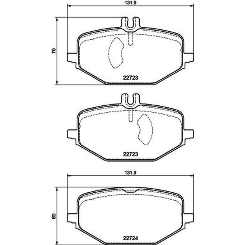 Mintex Rear Brake Pad Set fits Mercedes-Benz G-Class 2018-2022
