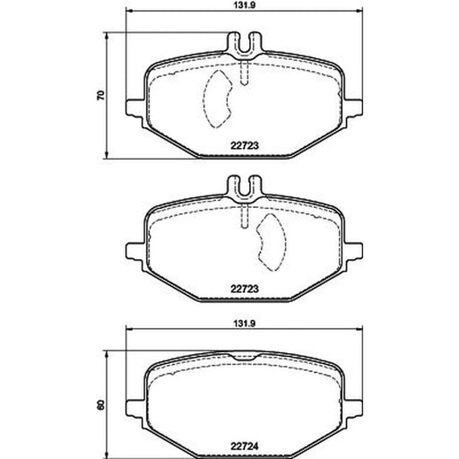 Mintex Rear Brake Pad Set fits Mercedes-Benz G-Class 2018-2022