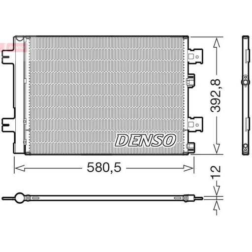 Denso Air Conditioning Condenser fits Dacia Duster 2010-2018 1.5 1.6