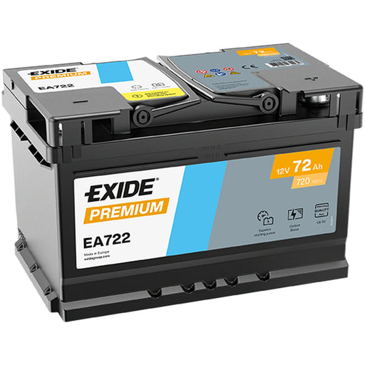 Exide Battery 12V 72Ah 720A EA722