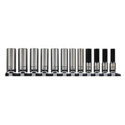 Sealey Premier Black Premier Black Deep Lock-On Socket Set 3/8"Sq Drive 12pc Sealey Premier Black - Dynamic Drive