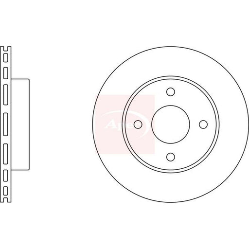 Apec 2 x Vented Brake Discs fits Nissan Micra II 1992-2003 1.0 1.3 1.4