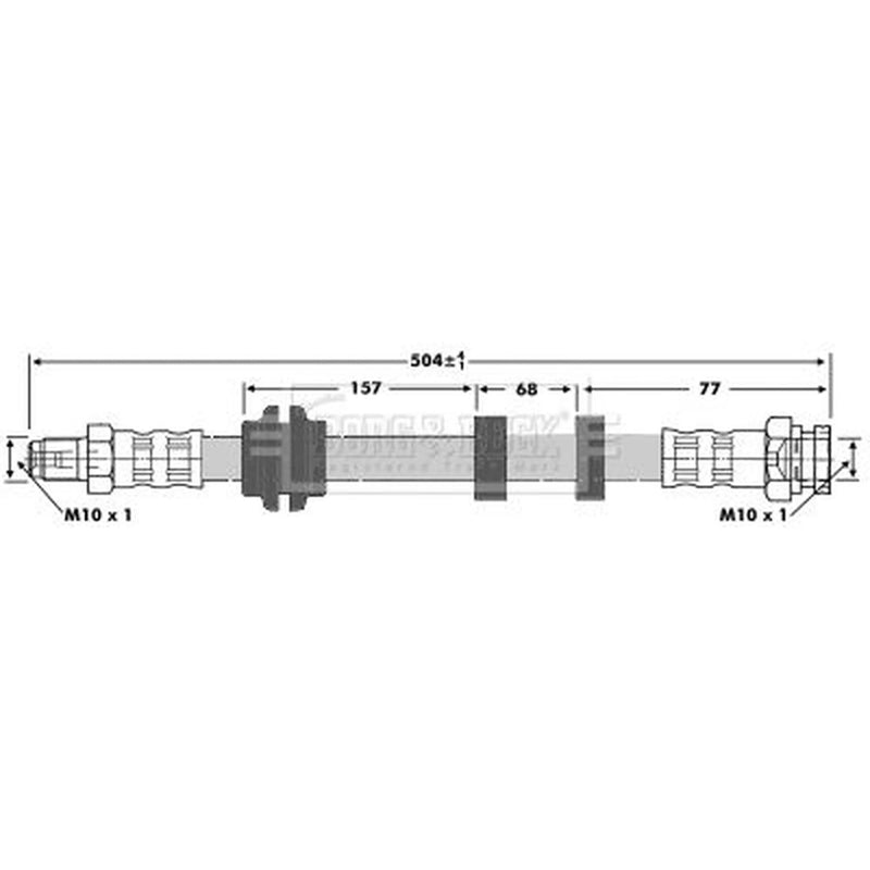 Borg & Beck Brake Hydraulic Hose Line Front Right BBH6731