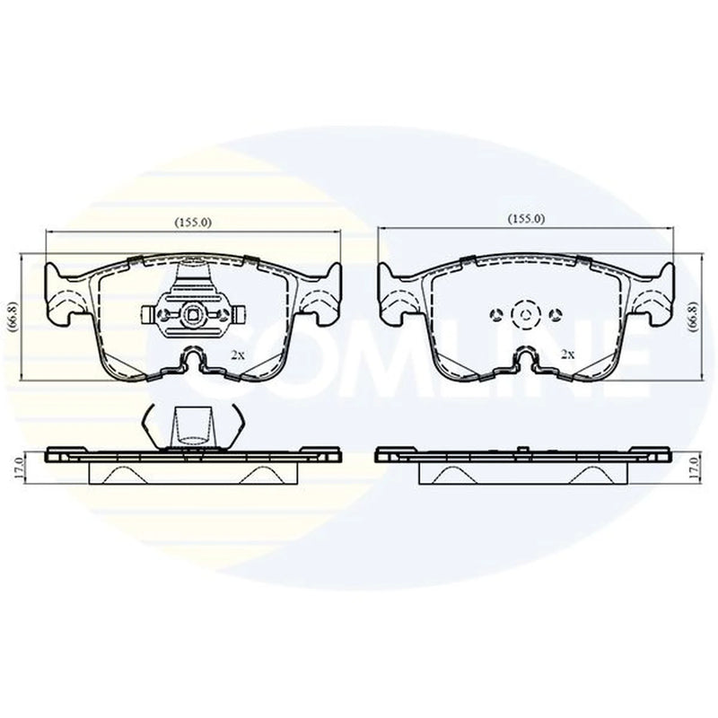 Comline 4 x Front Brake Pad Set fits Audi A3 2019-2021