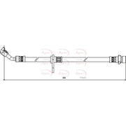 Apec Brake Hydraulic Hose Line Rear Left fits Honda Accord VIII 2008-2015