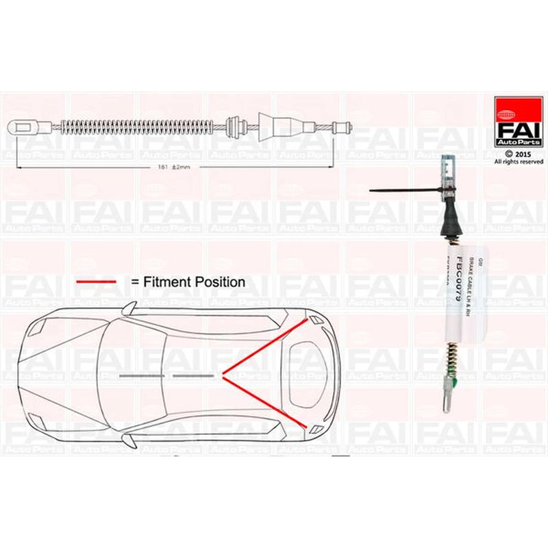 FAI Handbrake Cable Left Rear fits Opel Astra G 1998-2009 1.2 1.4 1.6 1.7