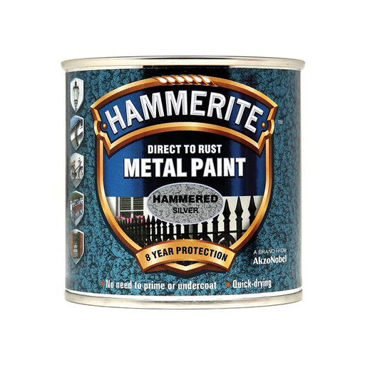 Hammerite Direct To Metal Hammered Silver Paint 250ml