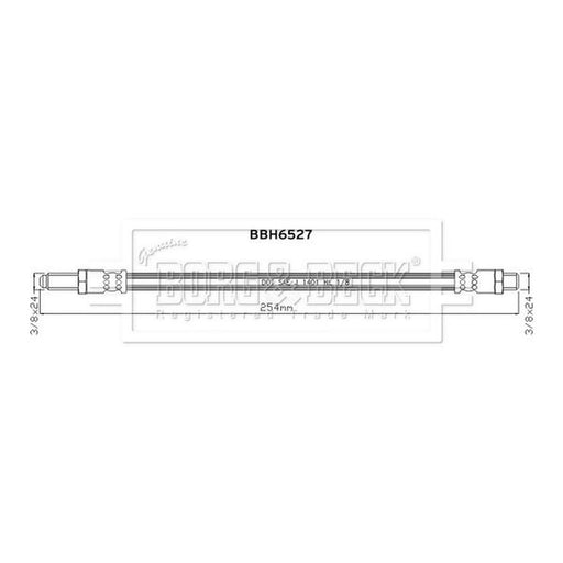 Borg & Beck Brake Hydraulic Hose Line Rear Right BBH6527