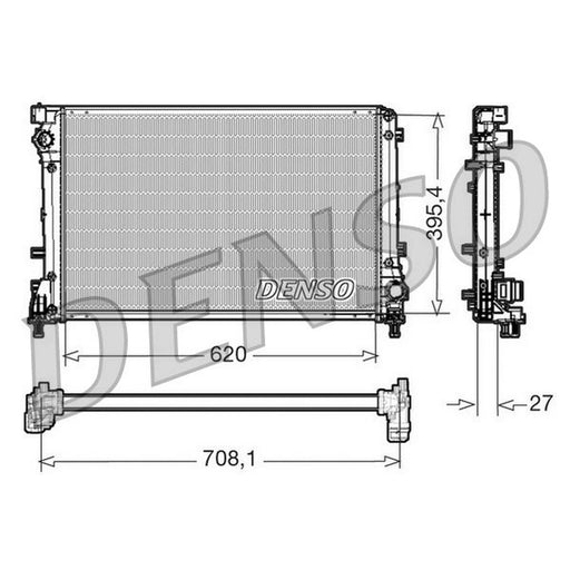 Denso Engine Radiator fits Abarth 500 / 595 / 695 2008 on 1.4
