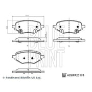 Blue Print Rear Brake Pad Set ADBP420174