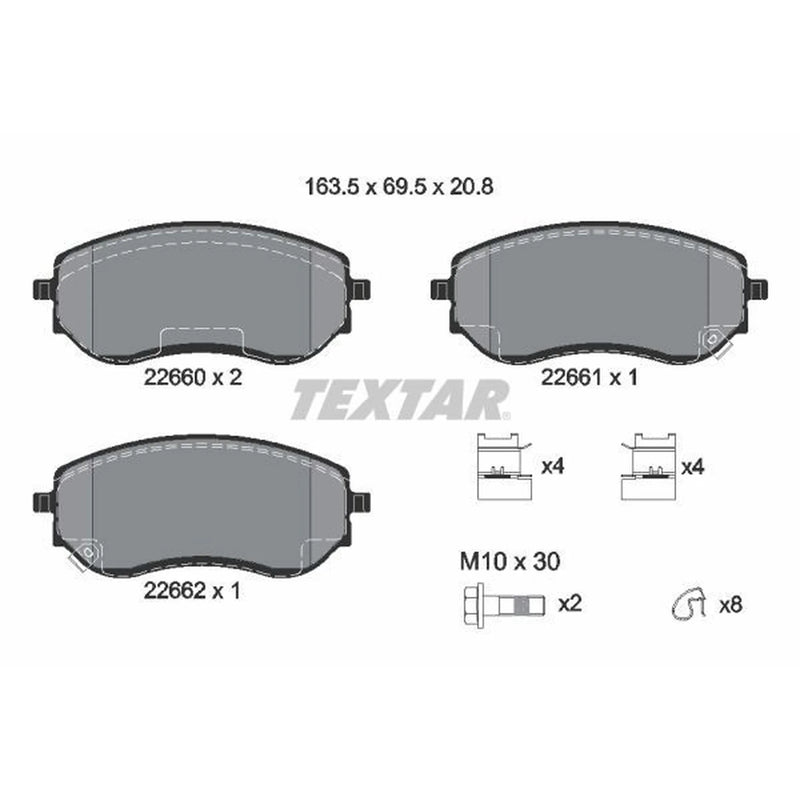 Textar Front Brake Pad Set 2266001