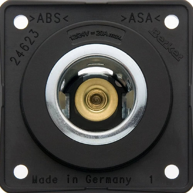 Berker 12V Cigar Power Socket Outlet - 20A Anthracite Finish