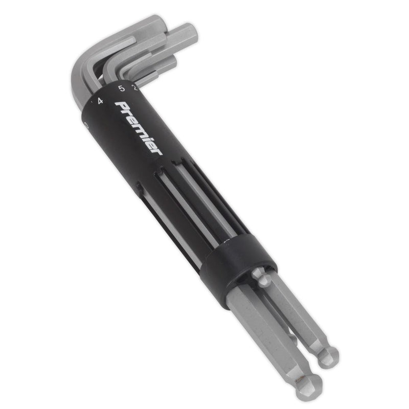 Sealey Ball-End Hex Key Set + Power Bar 8pc Long Display Box of 10 AK7185 Sealey  - Dynamic Drive