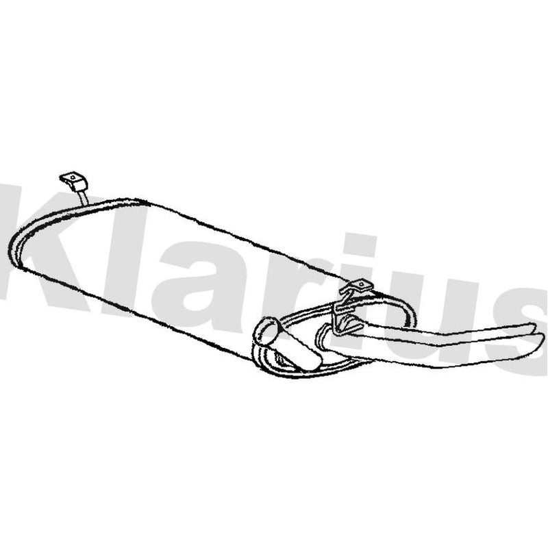 Klarius Box With Tail Pipe Rear fits Renault Laguna II 2001-2007 1.9 2.0 2.2