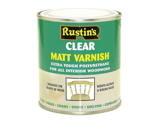 Rustins Polyurethane Varnish Matt Clear 250ml Rustins - Dynamic Drive