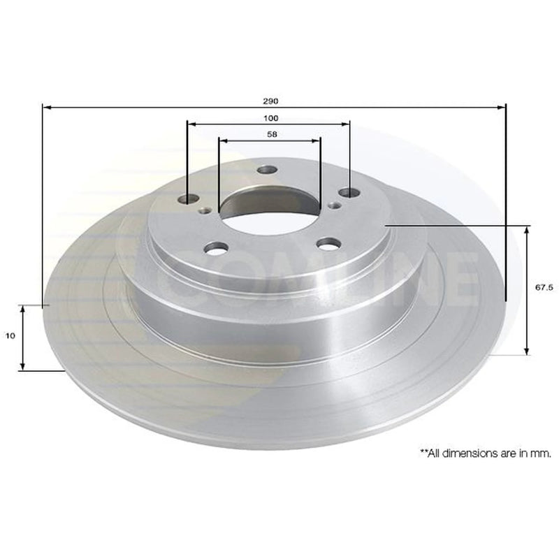 Comline Rear Brake Solid Discs & Pads fits Subaru Legacy IV 2003-2009 2.5