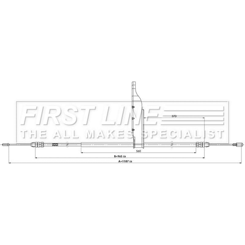 First Line Handbrake Cable Right Rear fits Ford Chassis 2016-2024 2.0
