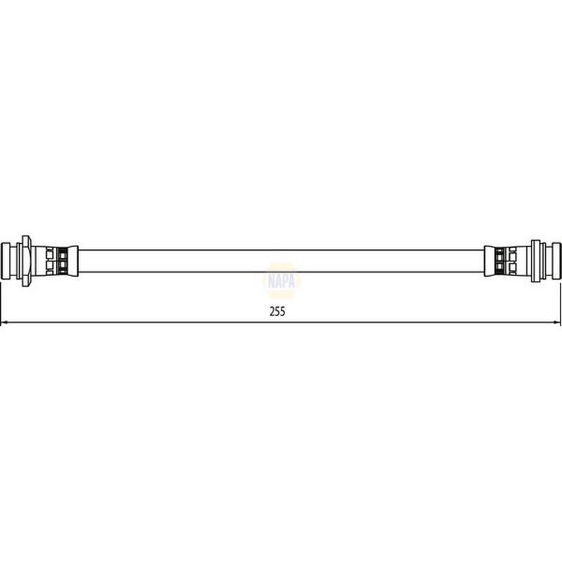 NAPA Brake Hydraulic Hose Line Rear fits Nissan Pixo 2009 on 1.0