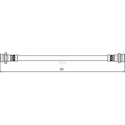 NAPA Brake Hydraulic Hose Line Rear fits Nissan Pixo 2009 on 1.0