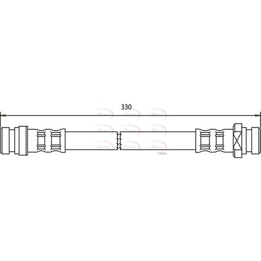 Apec Brake Hydraulic Hose Line Rear fits Hyundai Matrix 2001-2010 1.5 1.6 1.8