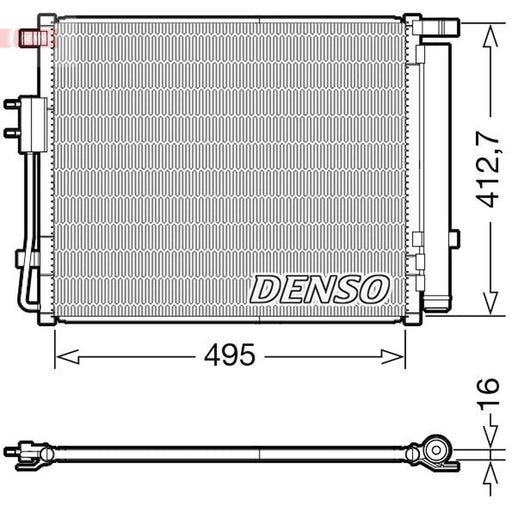 Denso Air Conditioning Condenser fits Hyundai Grand Santa Fé 2013-2018 2.2
