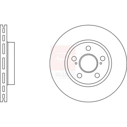 Apec 2 x Vented Brake Discs fits Toyota Prius Liftback 2003-2009 1.5