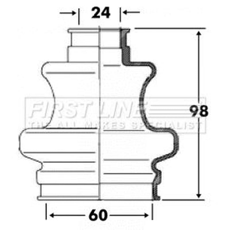 First Line Drive Shaft Bellow Kit Rear Left fits Mercedes-Benz C-Class 2000-2008
