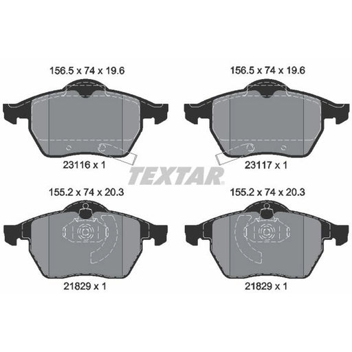 Textar Front Brake Pad Set 2311602