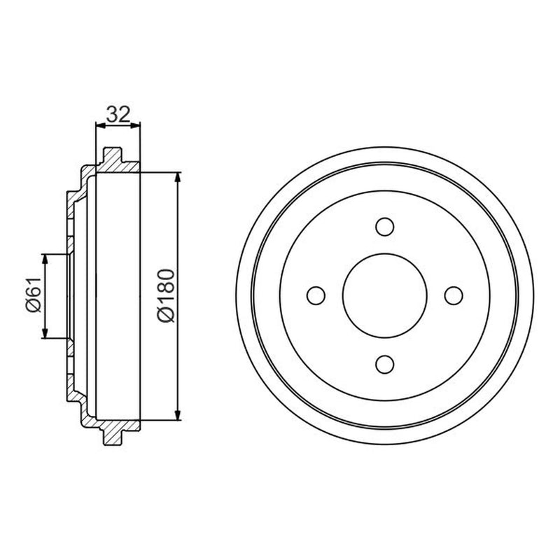 Bosch 2 x Brake Drums fits Nissan Micra II 1992-2003 1.0 1.3 1.4