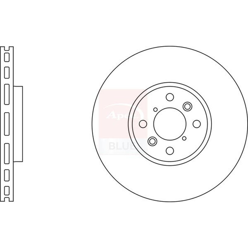 Apec 2 x Vented Brake Discs fits Suzuki Swift III 2010-2017 1.2 1.3