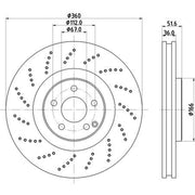 Mintex 2 x Perforated Brake Discs MDC2784C
