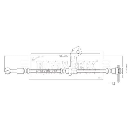 Borg & Beck Brake Hydraulic Hose Line Front Left BBH8898