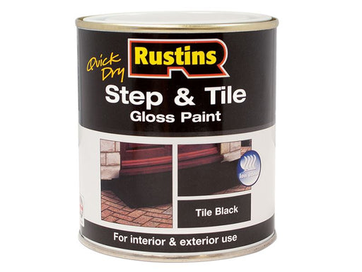 Rustins Quick Dry Step & Tile Paint Gloss Black 250ml Rustins - Dynamic Drive