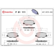 Brembo 4 x Rear Brake Pad Set fits Citroën C4 Aircross 2012 on 1.6 1.8